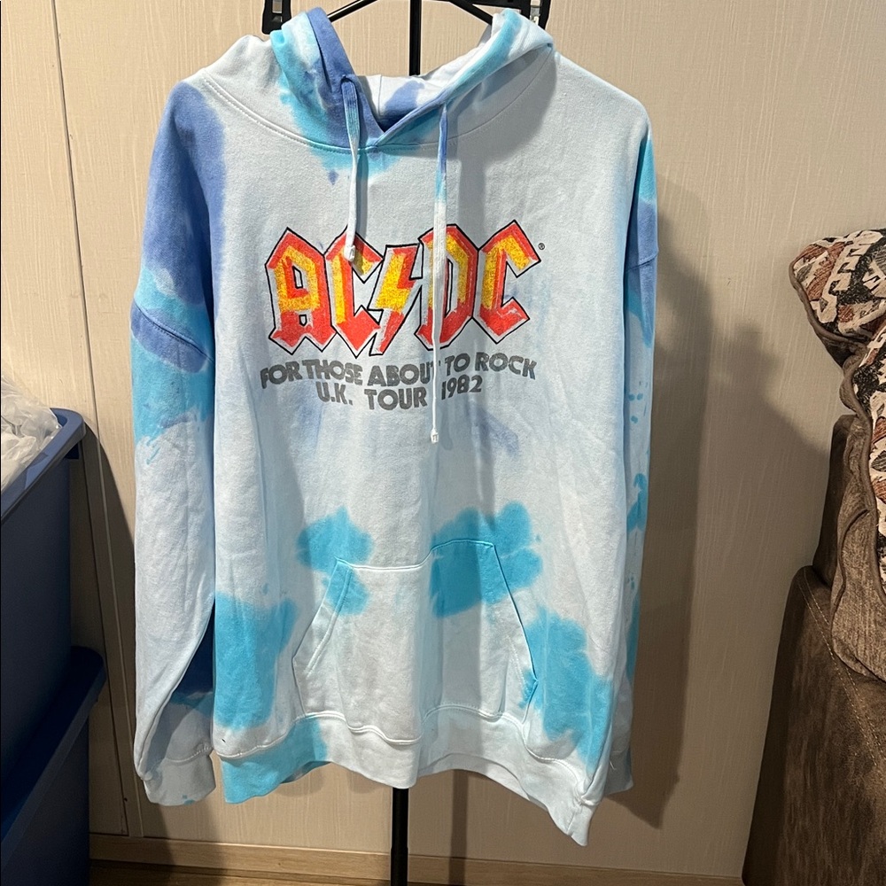 AC/DC Blue and White Hoodie